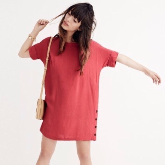 Madwell Journal Side Button Dress Medium - Picture 1 of 7